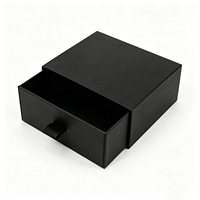 Scatola di Lusso Nera con Cassetto Scorrevole, Confezione Rigida Personalizzata per Cosmetici, Profumi, Sieri, Regali, Materiali Riciclati, Asettica