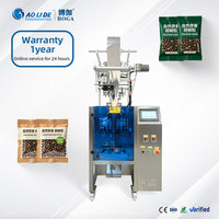 Machine d'emballage automatique haute vitesse mini VFFS à scellage 4 côtés pour grains de café, flocons d'avoine et granulés, avec plateau tournant de dosage et d'étiquetage