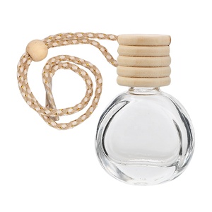 8ml Round Glass Screen Printed <b>Car</b> Air Freshener Perfume <b>Diffuser</b> Empty <b>Bottle</b> with Pendant Decoration - Product Image 2