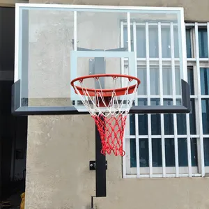 Venta al por mayor Equipo de baloncesto Montado en la pared Altura ajustable Soporte de baloncesto de elevación con manivela manual