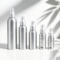 Flacon pulvérisateur vide en aluminium de 30 ml à 250 ml, rechargeable, pour tonique facial, parfum, crème solaire, cosmétiques, avec bouchon transparent