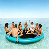 Hamac aquatique gonflable Sunchill en PVC avec filet, plateforme gonflable durable en matériau Drop Stitch pour usage commercial