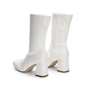 Botas <span class=keywords><strong>Gogo</strong></span> de media pantorrilla para mujer a la moda, botines de punta cuadrada con tacón de bloque bajo y cremallera - Product Image 4