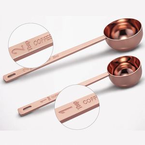Cuillère à mesurer personnalisée en acier inoxydable, design unique, faite à la main, plaquée or, avec long manche - Product Image 4