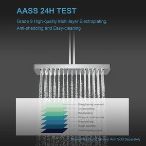 24-inch 304 thép không gỉ tắm cánh tay mặt bích treo tường cố định áp lực cao mưa vòi hoa sen đầu chải mạ khách sạn nhà vệ sinh - Product Image 4