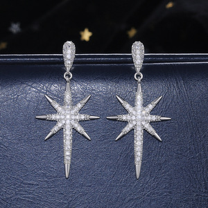 Orecchini a stella scintillanti da donna, orecchini geometrici, gioielli alla moda per tutti i giorni - Product Image 5