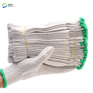 Guantes de trabajo de seguridad de punto de hilo de polialgodón antisuciedad negros para manejo de almacenes de fábrica de construcción industrial reutilizables duraderos - Product Image 6