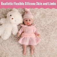 Boneka Bayi Reborn Mini 6,5 Inci Gadis Manis Tubuh Silikon Penuh Hadiah Terbaik untuk Anak-anak