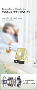 <b>Mini</b> Desk Fan with Digital Display USB Rechargeable Quiet Desktop Personal Fan Portable Small Cooling Fan for Home Office Dorm - Product Image 2