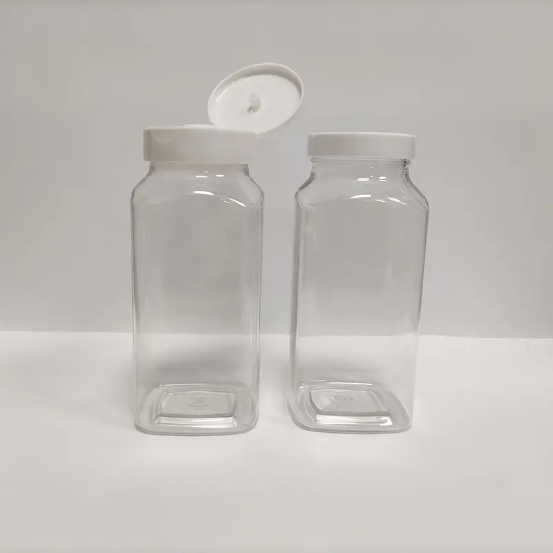 Botol plastik kotak PET 500ml, tambah gambar lebih besar untuk membandingkan botol kemasan kosmetik mewah mulut lebar