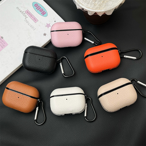เคสหนัง PU ผิวสัมผัสแบบเรียบง่ายสำหรับ <span class=keywords><strong>Apple</strong></span> airpods 1 2 3 4 Pro 2กล่องชาร์จหูฟังไร้สายสำหรับ airpods Pro 3 - Product Image 1