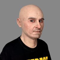 Masque en silicone pleine tête ultra-réaliste à texture de peau humaine pour homme chauve d'âge moyen, masque de simulation pour jeux de rôle