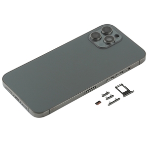 Coque arrière avec emplacement pour <span class=keywords><strong>carte</strong></span> <span class=keywords><strong>SIM</strong></span>, boutons latéraux et objectif de caméra pour <span class=keywords><strong>iPhone</strong></span> 12 Pro Max - Product Image 2