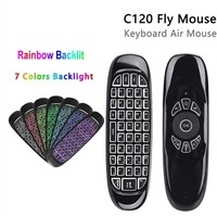 Mini Teclado Inalámbrico con Control Remoto, Retroiluminación LED, Giroscopio de Seis Ejes, 2.4G C120, para Smart TV Box, Gran Venta