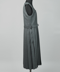 Robe d'été décontractée pour femmes, jupe-pull grise de haute qualité, uniforme scolaire, col carré, sans manches, lavable - Product Image 3