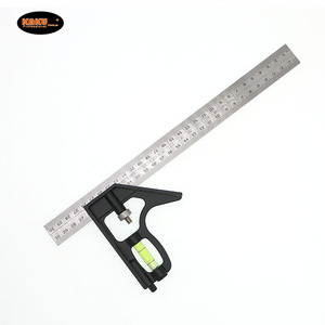 KAKU New Design 12inch Adjustable Combination Square Profile Angle Measuring Ruler With Level Bubble