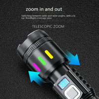 2025 nouveau blanc Laser forte lampe de poche LED Rechargeable étanche ABS torche en plastique pour le Camping et l'urgence