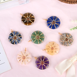 Wholesale Natural Healing Stone Crystal Jewelry Quartz Gemstone Carved Crystal Donut Pendants for Fashionable Accessories - Product Image 1