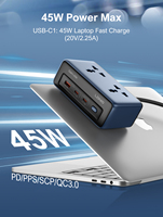 Prise d'extension de bureau LDNIO SC1 GaN 2500W 100-250V avec 3 ports Usb 2 prises Prise d'alimentation universelle Usb