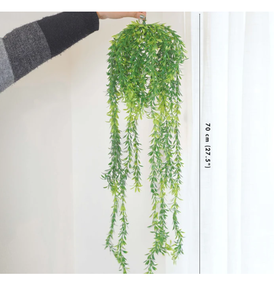 Elegante planta de felicidad de hoja en cascada artificial con hojas exuberantes realistas guirnalda colgante de imitación para decoración de pared interior de balcón - Product Image 4