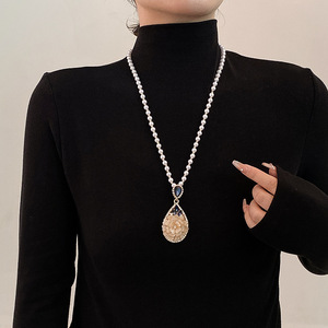 Guohaoshipin Pearl Flower Pendant Necklace AAA Grade U Shape Everyday Wear - Product Image 5