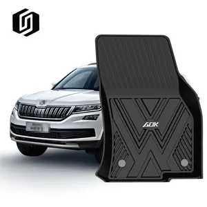 Semua Cuaca Tahan Air Mesin Membuat 3D TPE Lantai Mobil Tikar untuk SKODA KODIAQ 2017 +//