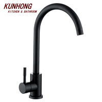 Robinets classiques en acier inoxydable robinet de cuisine noir mélangeur d'eau chaude et froide robinet de cuisine pour évier en vente