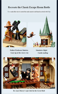 Blocs de construction personnalisables sur <span class=keywords><strong>le</strong></span> thème du monde <span class=keywords><strong>magique</strong></span> - Château de sorcier compatible universellement, 4 maisons, figurines, ensemble cadeau en vrac_Train à vapeur - Product Image 5