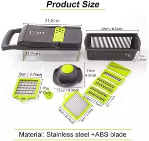 Multifunctional 14-Piece Manual Handheld Onion Cutter Peeler <b>Chopper</b> Kitchen Fruits <b>Vegetable</b> Slicer Potato Cutter Grinder - Product Image 6