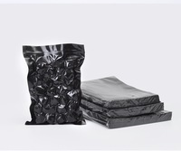 Emballage de stockage des aliments biodégradables sous vide, sac en plastique, Transparent sur un côté, noir, 1000 unités