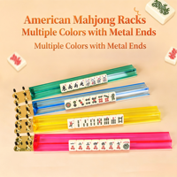 Mahjong américain de luxe moderne, avec têtes en fer, en plastique résistant à l'eau, portable, avec support de règle et jeu de cartes
