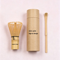 Meilleure Vente : Ensemble 2 pièces de fouet à matcha manuel traditionnel en bambou (Chasen) et cuillère à matcha, 80/100/120 dents, pour thé vert en poudre, idéal comme cadeau