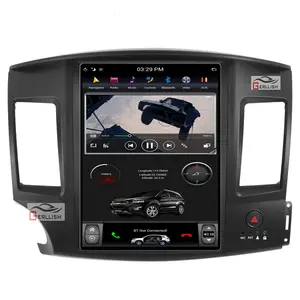 Layar Vertikal Telsa 12.1 Inci Pemutar Dvd Video Multimedia Mobil Android untuk Mitsubishi Lancer EX 2007-2017 Navigasi Gps