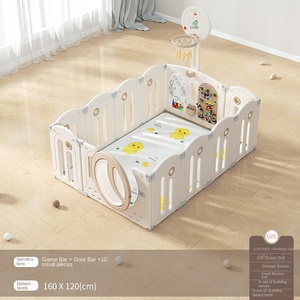 ที่พับได้สำหรับเด็กเล่นรูปดาว-มูนสีน้ำตาลนมพร้อมชิงช้าป้องกันทำจากพลาสติก - Product Image 6