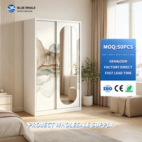 Armoire en acier robuste, placard métallique pour chambre à coucher, rangement de vêtements, portes coulissantes, vente en gros directe d'usine