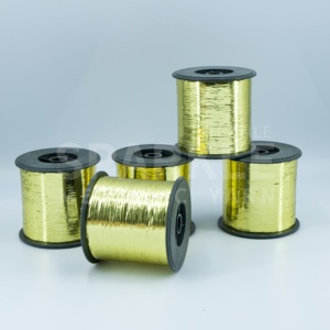 Bán buôn Đen bobbin đóng gói Flat Luster phim <span class=keywords><strong>lurex</strong></span> kim loại chủ đề kim loại dệt kim sợi M Loại kim loại sợi - Product Image 2