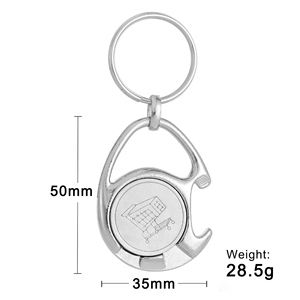 Blank Custom Logo China Manufacturer <b>Personalized</b> Metal Coin Holder <b>Keychain</b> Shopping Cart Bottle Opener Chip Trolley Token Coin - Product Image 4