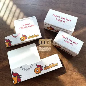 Kotak Kemasan Makanan Kertas Ramah Lingkungan Daur Ulang Logo Kustom Diskon Besar Kotak Kemasan Burger Kertas Clamshell Lipat Kecil