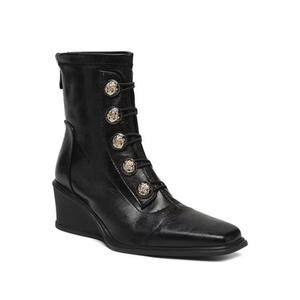 Botas de Cuero Genuino con Plataforma y Tacón de Cuña, Estilo Retro, para Mujer, Estilo Británico, Emblema Metálico, Chic, Casual - Product Image 2