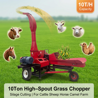Broyeur de fourrage électrique 9-10 tonnes à haute performance pour ensilage, herbe, paille, tiges de maïs et aliments pour animaux