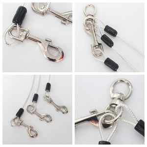 Stahlkabel mit Kunststoffummantelung Doppel/Dreifach-Hundeleine Hundelaufkabel mit Drehwirbelhaken für Outdoor-Camping - Product Image 2