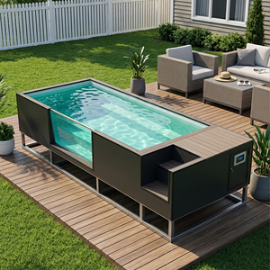 สระว่ายน้ำไฟเบอร์กลาสแบบตั้งพื้น สระว่ายน้ำคอนเทนเนอร์ สระว่ายน้ำกลางแจ้ง - Product Image 4