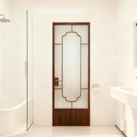 Porte de salle de bain de style médiéval esthétique de la dynastie Song, porte en verre pour chambre, salle de bain, cuisine, toilettes, buanderie, porte battante