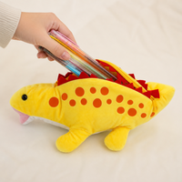 Étui à crayons en peluche dinosaure super doux personnalisé de 25 cm, sac de papeterie créatif en forme d'animal pour enfants et étudiants