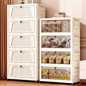 Grand placard de <span class=keywords><strong>rangement</strong></span> rectangulaire pliable moderne en PP à 5 niveaux pour la maison, la cuisine, la chambre à coucher, le <span class=keywords><strong>rangement</strong></span> des jouets, des collations, organisateur durable - Product Image 2