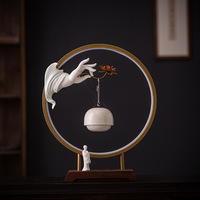 Ensemble brûleur d'encens aromatique moderne à LED, diffuseur d'huiles essentielles en céramique pour la décoration intérieure de la maison et du bureau