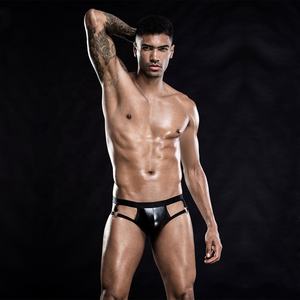 Black Latex <strong>Crotchless</strong> <strong>Panties</strong> Open Crotch Sexy Gay <strong>Men</strong> Underwear - Product Image 2