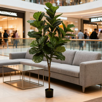 Ficus Lyrata artificiel hautement simulé, toucher réel, pour la décoration intérieure et les arrangements floraux de mariage
