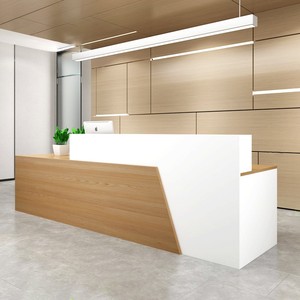 Comptoir de réception pliable moderne en bois pour salons, <span class=keywords><strong>banques</strong></span>, hôtels, hôpitaux, centres commerciaux, supermarchés - Product Image 1