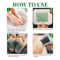 Produit japonais très vendu, patchs pour les pieds au gingembre naturel pour un nettoyage en profondeur, améliore la circulation, détoxifie le corps